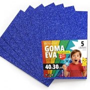 gomma eva glitter blu